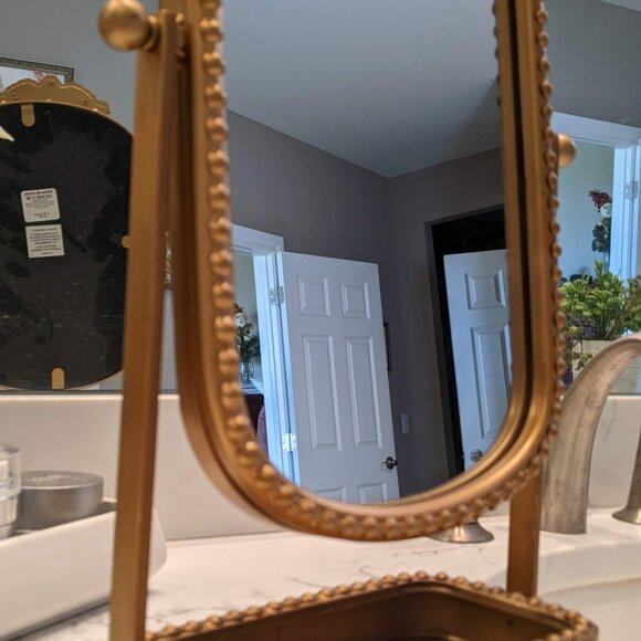 Vintage Makeup Mirror, Vanity Desk Mirror Antique Traditional Tabletop Mirror - Picture 7 of 12